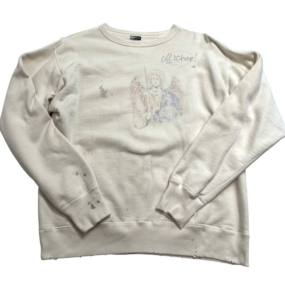 Saint Michael Judgement Angel Michael Sweatshirt in White